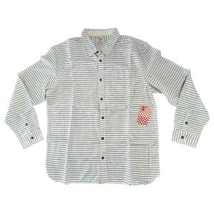 Vans Off The Wall Striped Button Down Shirt XL White Black Classic Fit NWT